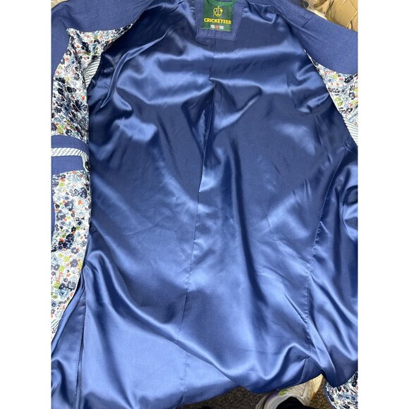 Cricketeer Dallas Men's Blazer Wool Blend Slim Fit Solid Blue Lined 44R NWT - Picture 11 of 13